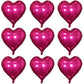 Hot Pink Heart Balloons Pack Of 10,18 Inch Vibrant Pink Valentines Day Balloons Heart Balloons For Valentines Day Decorations Pr