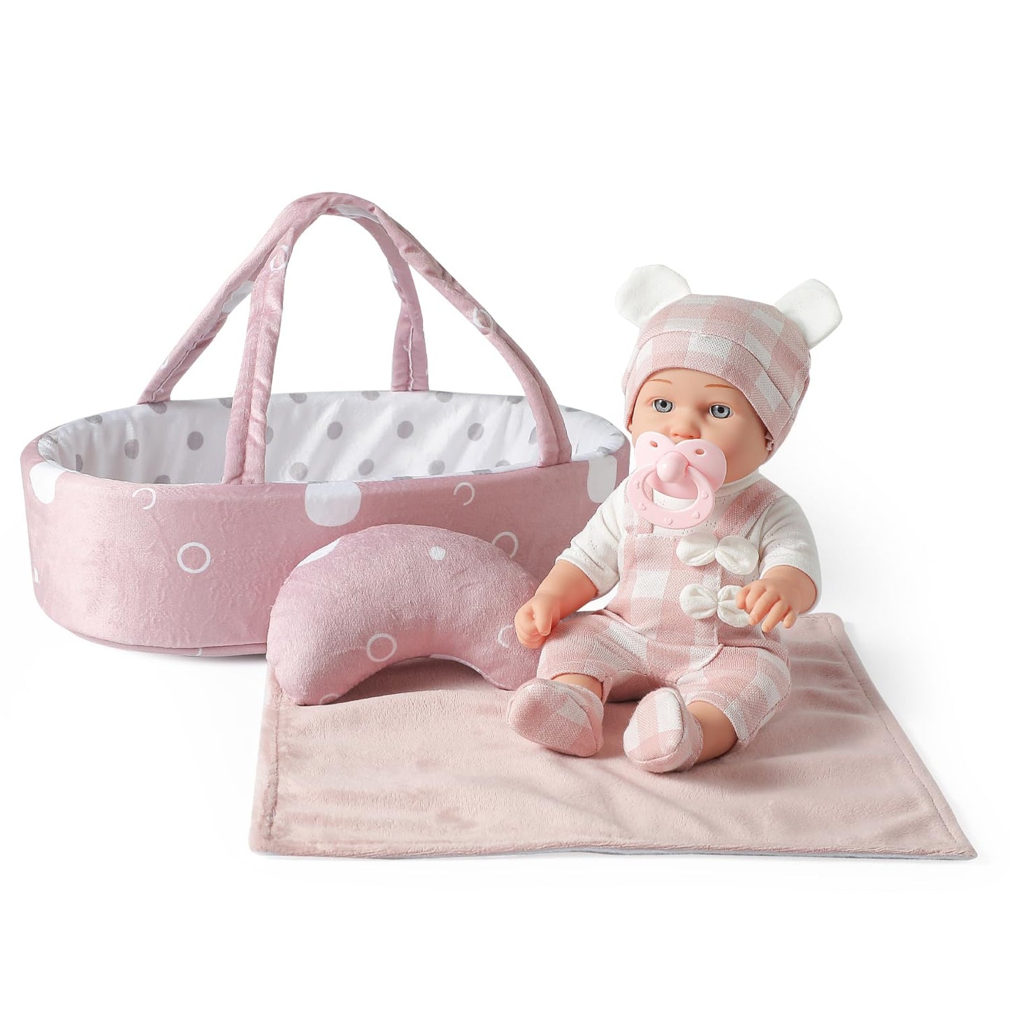 eDollable 12-Inch Baby Doll Toy Set with Accessories, Pink, Model 8817-2, Perfect for Toddler Girls Age 3+