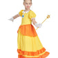 IKALI Princess Costume for Girls, Yellow Princess Dress Outfit With Accessories Crown, Wand and Gloves, Kids Toddlers Birthday F