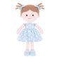 Onetoo Soft Baby Doll First Baby Doll Sleeping Cuddle Buddy Doll Plush Rag Doll Wear Blue Polka Dot Dress14