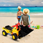 Giantex Ride On Bulldozer Truck For Kids, Excavator Digger Construction Vehicles, Pretend Play Sliding Tractor, W/ Multiple Sounds, Push Bucket, Low Seat, Anti-Skid Tires, Front Loader Ride-On Large