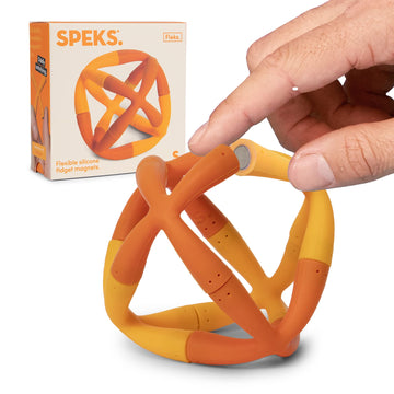 Speks Fleks Silicone - Fun Desk Toy For Adults & Teens 14+ | Sensory Gadget, Christmas Gift, Holiday Stocking Stuffer, Stress Relief Present, Office Desk Toy | 6-Piece Set, Marigold