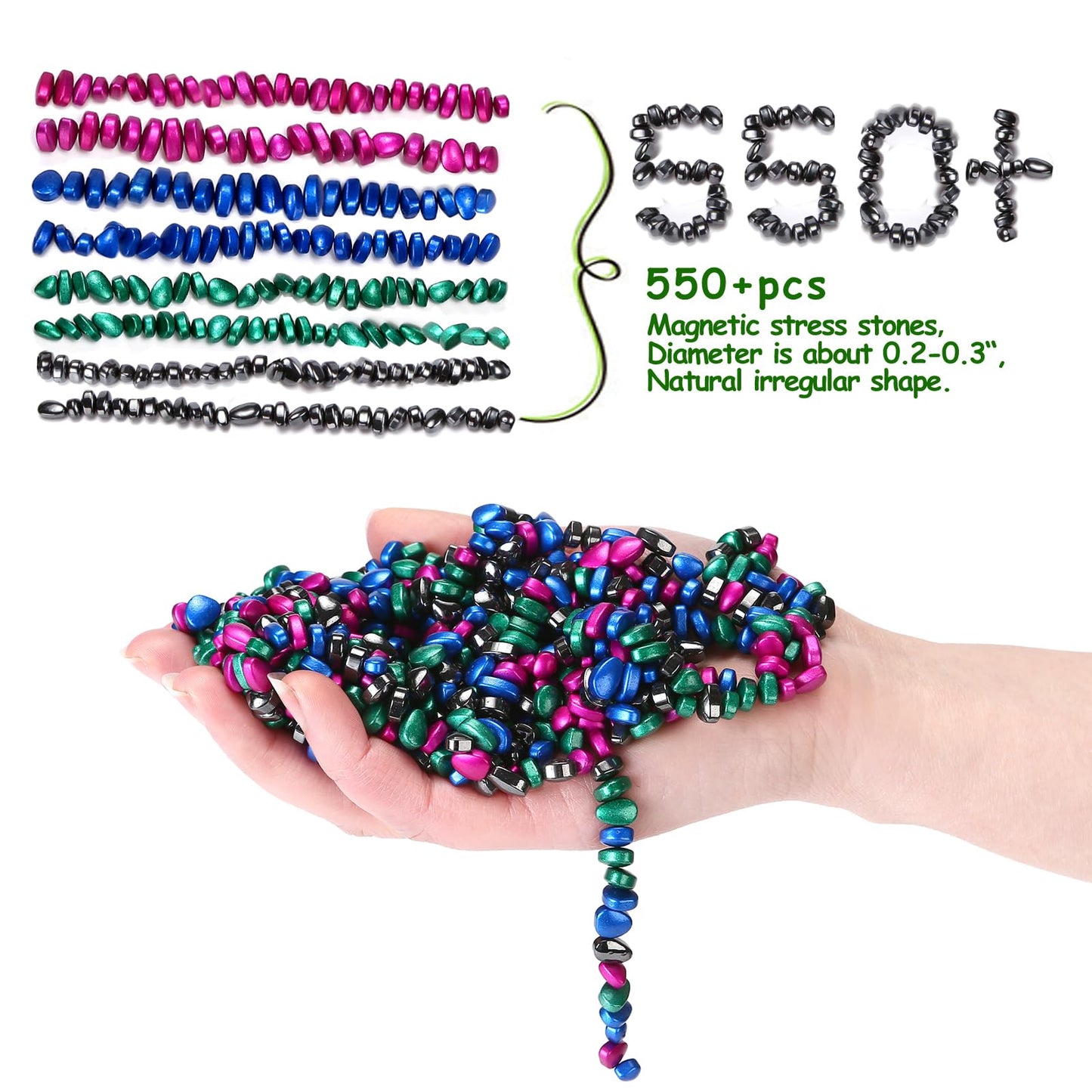 550Pcs Multicolor Ferrite Stones Fidget Toys For Adults, Seriously Satisfying Toy Gravels Ferrite Putty Toys Stress Relief Desk