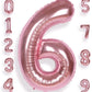 Aule 40 Inch Big Rose Gold 6 Balloon Number Large Foil Helium Number Balloons 0-9 Jumbo Giant Happy 6Th Birthday Party Decoratio