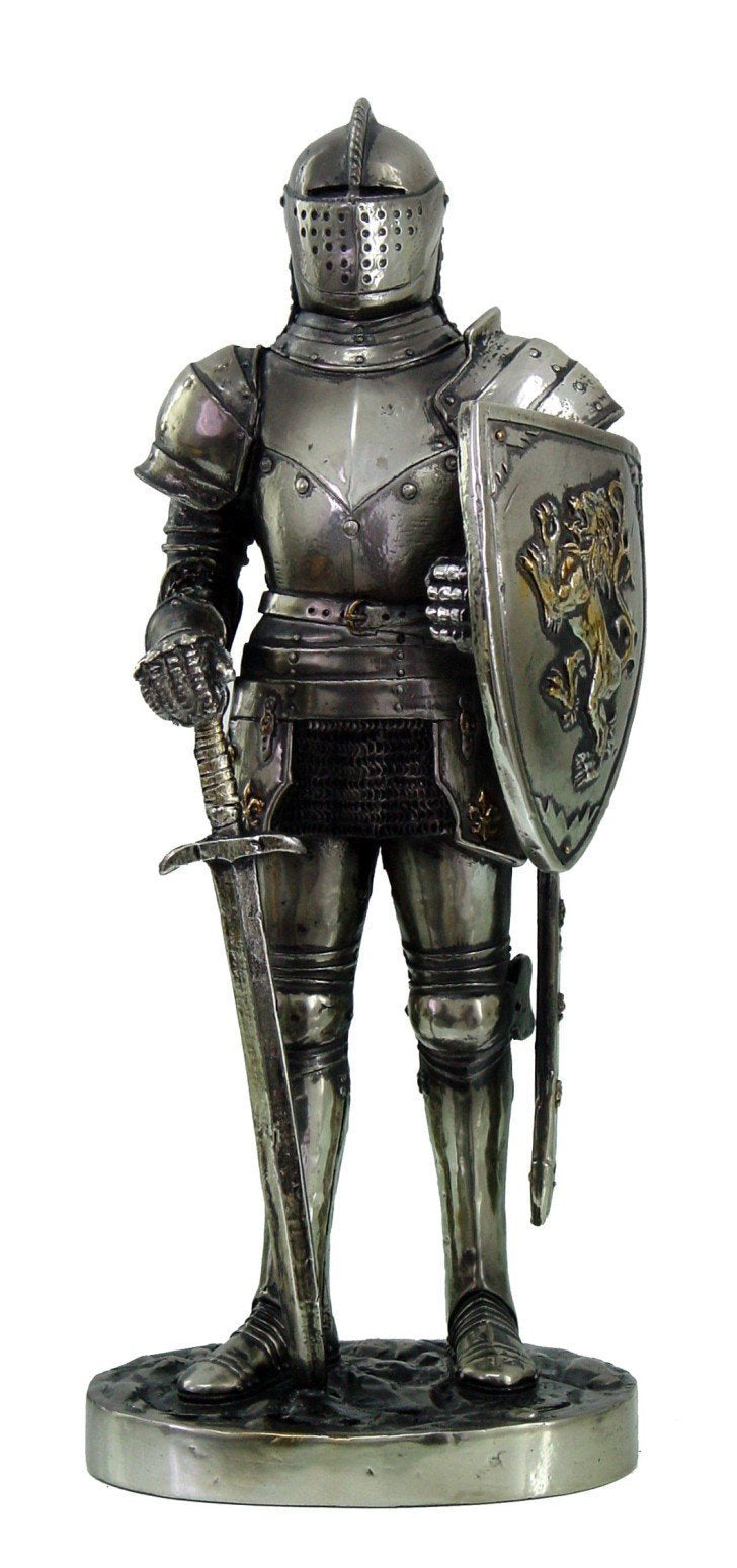 Pacific Giftware PTC 7 Inch Medieval Knight with Shield and decorative replica blade Statue Figurine