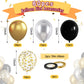 Paready Black And Gold Balloons Latex Balloons, 60 Pcs 12 Inch Silver Gold Confetti Balloons With Ribbons For Birthday Graduatio