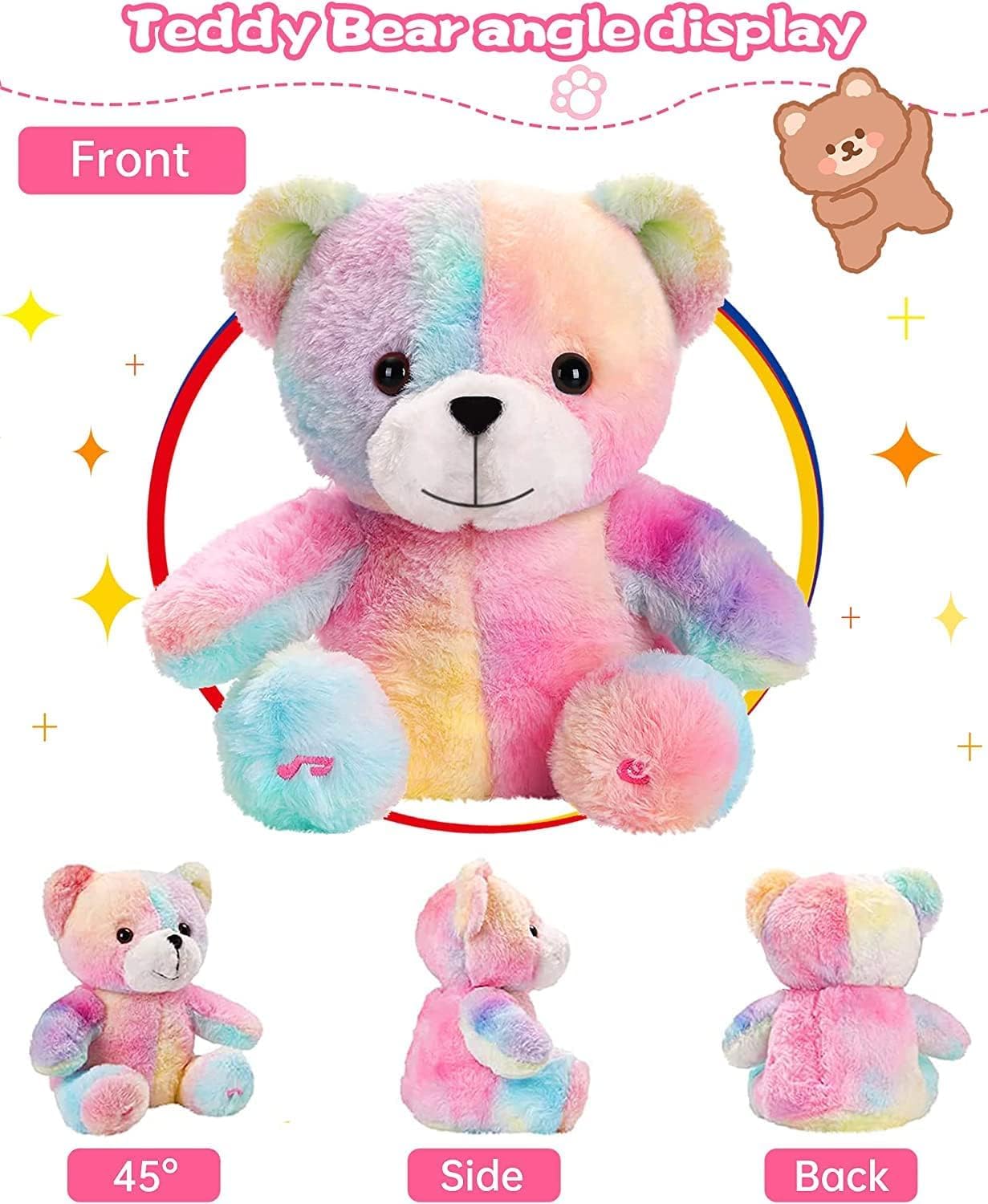 Sencu Teddy Bear Stuffed Animal,12 Inch Light Up Music Bears Soft Stuff Animals Cute Led Plush Toys Birthday Mother'S Day Valent