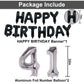 Naninuneno 41St Black Silver Birthday Party Decorations For Men Women, Happy 41 Birthday Party Supplies With Black Happy Birthda