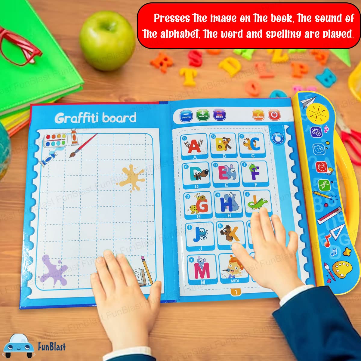Funblast Interactive Children Book -Musical English Educational Phonetic Learning Book For 3 + Year Kids, Boys, Toddlers (Multic