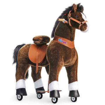 Ponycycle Horse Ride On Toys For Kids Riding Large Horse Rocking Horse (With Brake/42.5'' Height/Size 5 For Age 7-12) Ride-On An