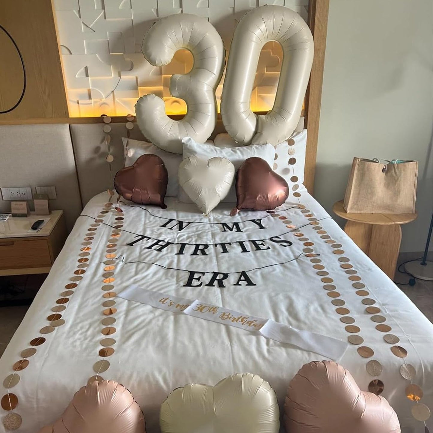 Paticool 40 Inch Beige Number Balloon 3, Large Cream Number Foil Mylar Balloons For Birthday Party Celebration Decorations Suppl