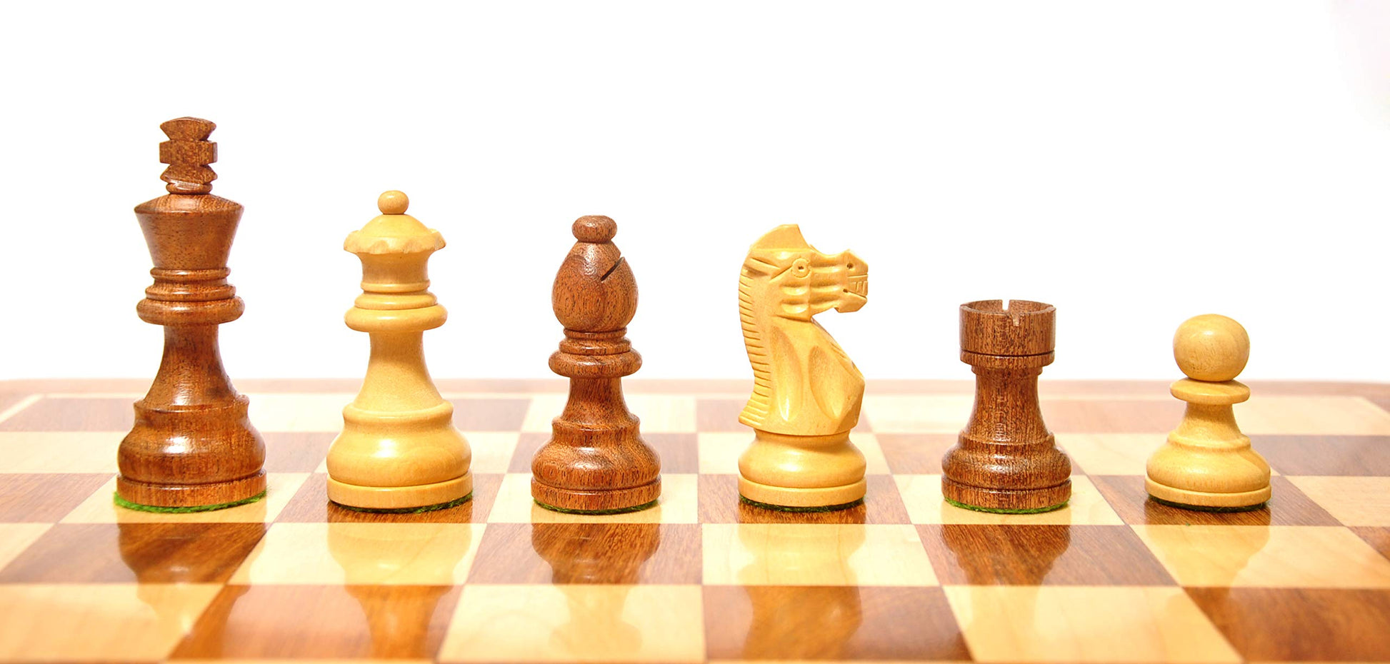Palm Royal Handicrafts Carved 3.75 Inches Bonized Staunton Wooden Chess Pieces Only With 32 Chessmen And 2 Extra Queens Made Of 