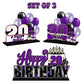 Lingteer Happy 20Th Birthday Purple Acrylic Table Topper Centerpieces Set - Cheers To Twenty Years Old Birthday 20Th Bday Party Gift Decorations.