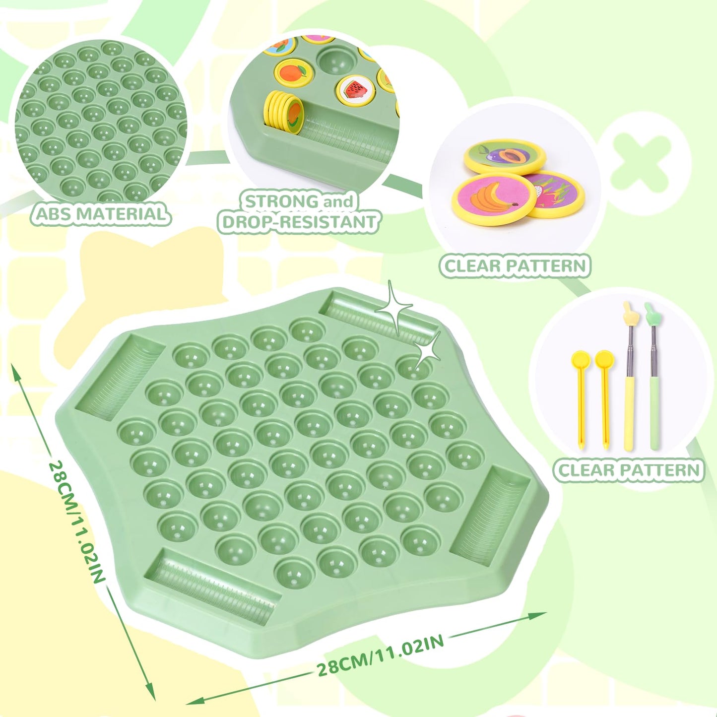 Gencokok 54Pcs Flip Chess Memory Game, 2025 Fruit Flip Chess Board Game, Memory Chess Over Card Chess Board, Double Cartoon Patt