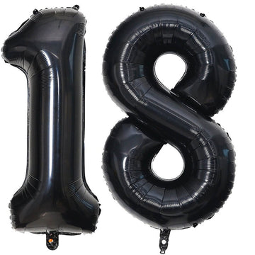 40 Inch Black 18 Number Balloons Giant 18 Balloons Black Birthday Balloons 18Th Birthday Anniversary Events Party Decorations Su