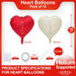 12 Pcs Red Heart Shaped Balloons 18 Inch Rose Valentine Balloons For Valentines Day Bridal Shower Wedding Party Decorations (Red