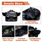 u URideon 12V Ride on Car, Battery Powered Electric Cars for Kids,Remote Control, Music,Black