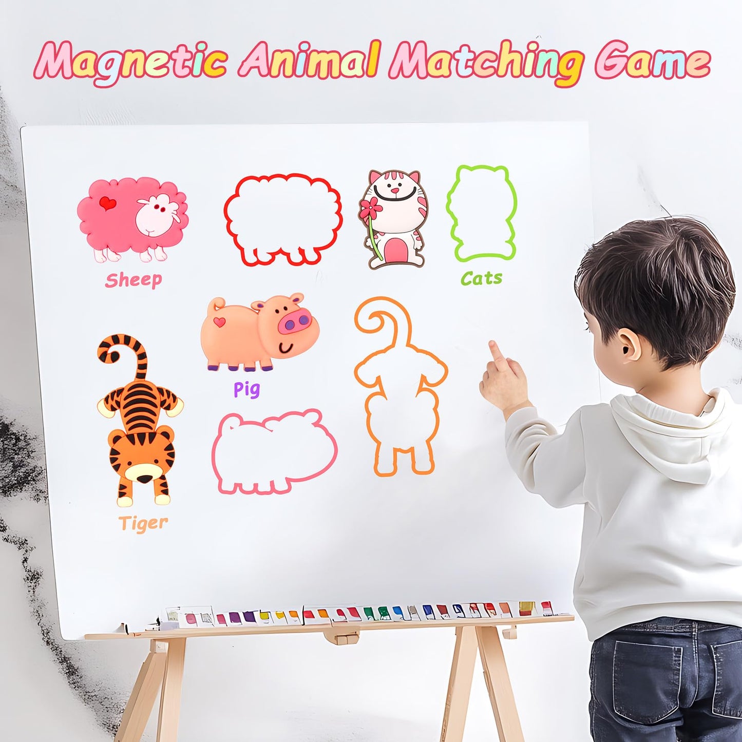 Vndueey Fridge Magnets, 10 Pack Cute Farm Animal Magnets, Fun Refrigerator Magnet Whiteboard Magnet, Full Back Magnetic Play Ani