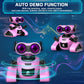 Yerloa Girls Robot Toys with 3D Stickers for 3-5, Baby Easter Toys Remote Control Robot Toy for Kids with Music and 4 Color LED