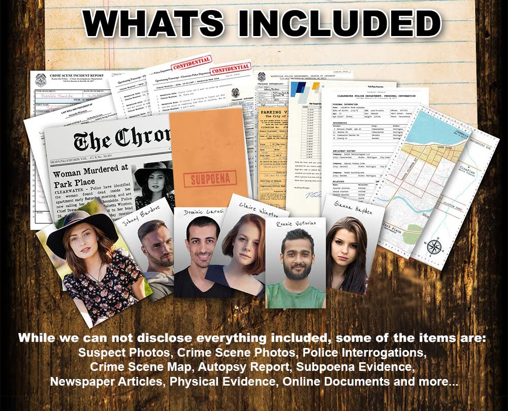 Detective Murder Unsolved Murder Mystery Game - Murder @ Park Place - Unsolved Murder Mystery Cold Case Files Game