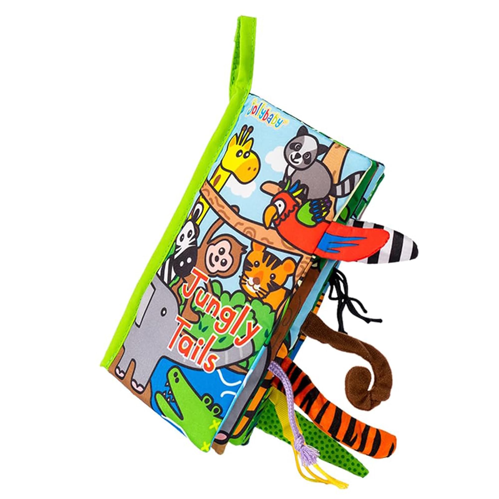 Jollybaby Crinkle Books For Babies, Sensory Soft Touch And Feel Baby Books Toys For 0-6 Months Infants, Newborn Montessori Early Educational Cloth Books Toys, Baby Girl & Boy Gift(Jungle Tails)