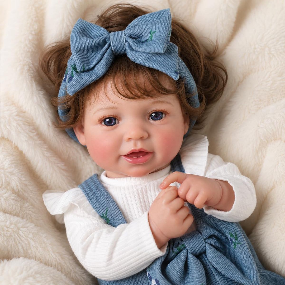 BABESIDE Reborn Baby Dolls, 20 Inch Realistic Doll Girl with Curly Hair