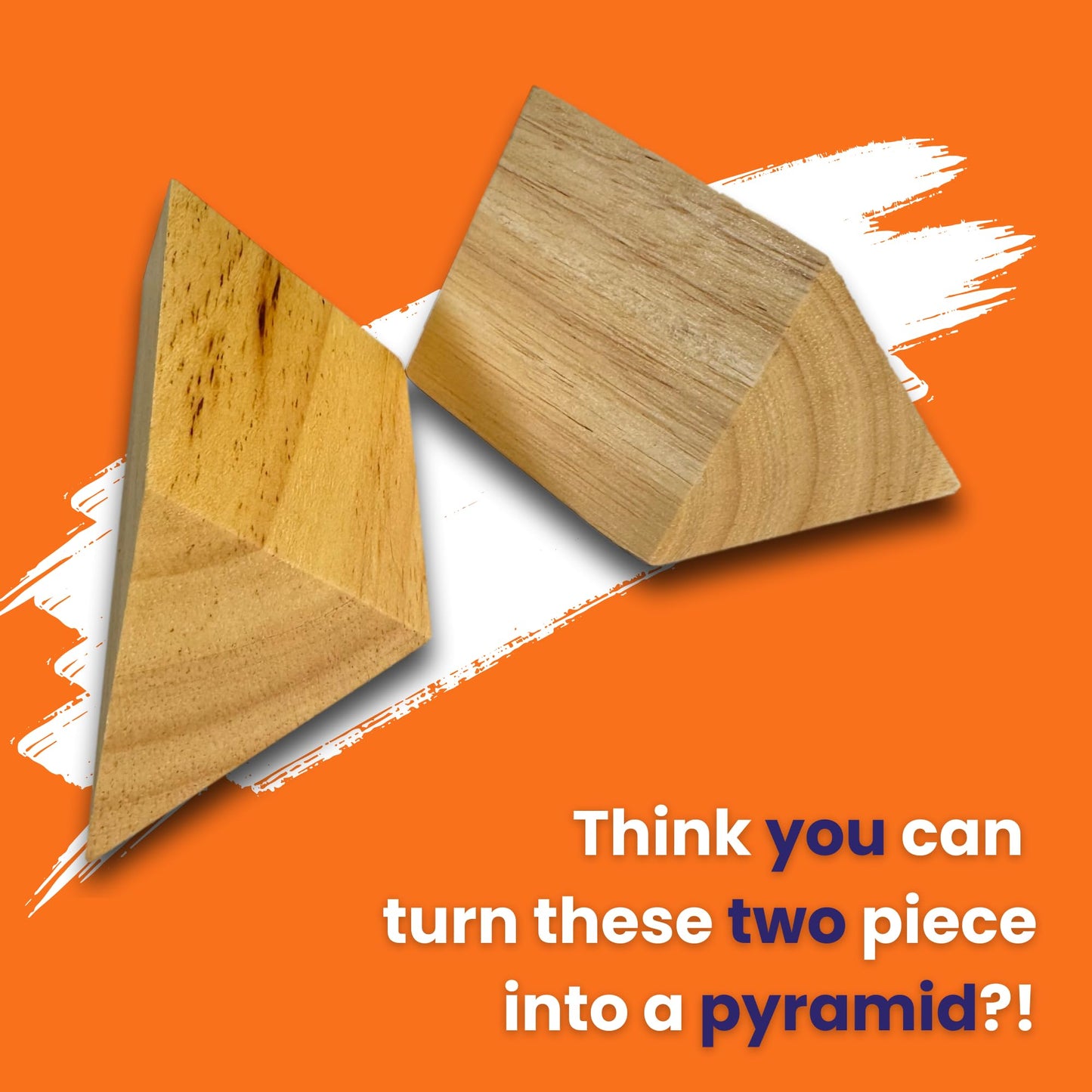 Pyramid Puzzle Size Large 2 Piece Wood Puzzle And Brain Teaser