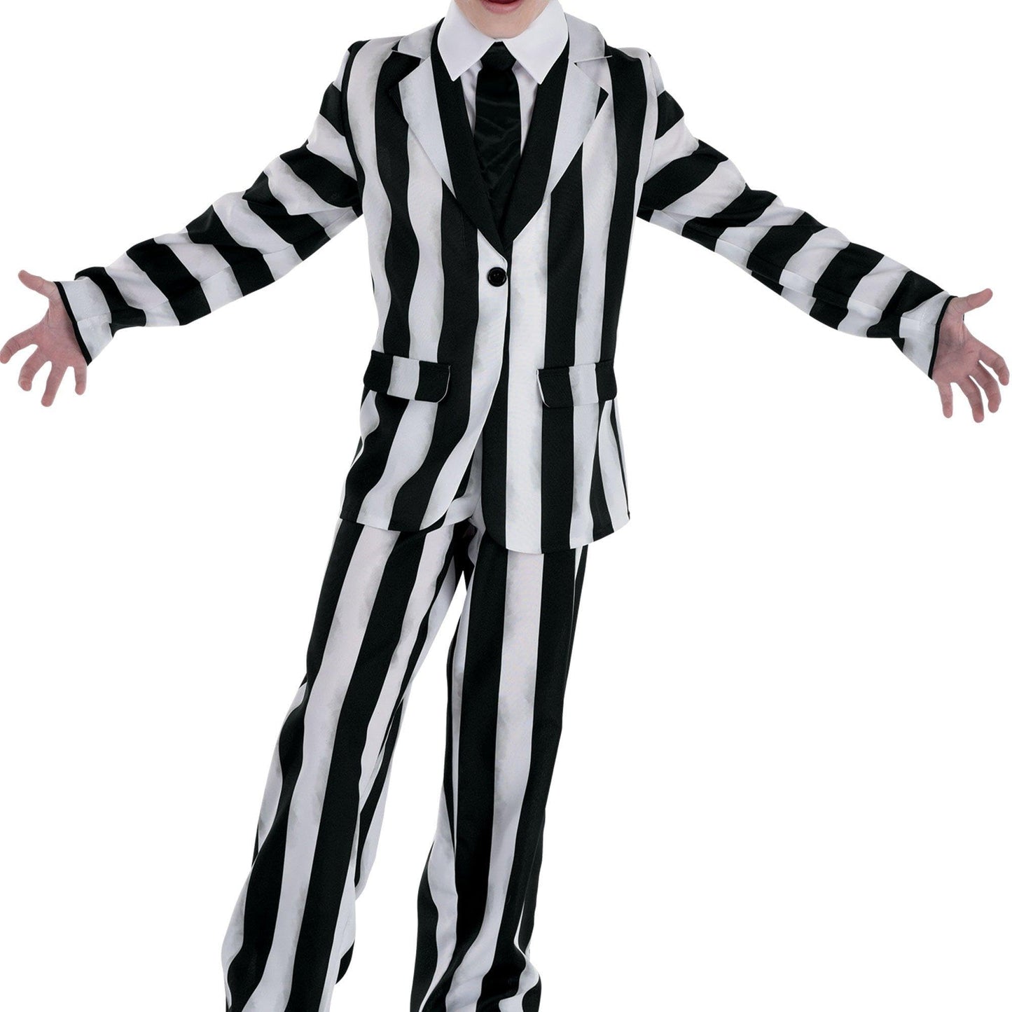 Party City Beetlejuice Costume For Boys - Costume Includes Jacket With Attached Shirt & Tie And Pants - Costumes For Halloween, Birthday Parties, & Themed Events Multi