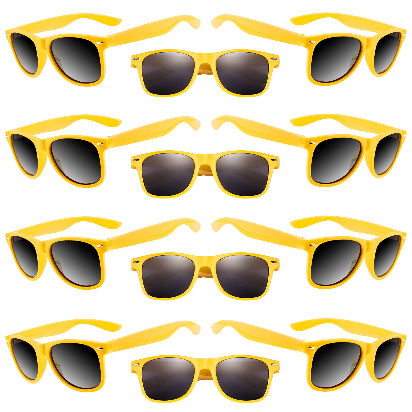 Tuparka 20 Pack Kids Sunglasses Bulk For Summer Pool Party Favors Birthday Parties Goody Bag Fillers, Yellow