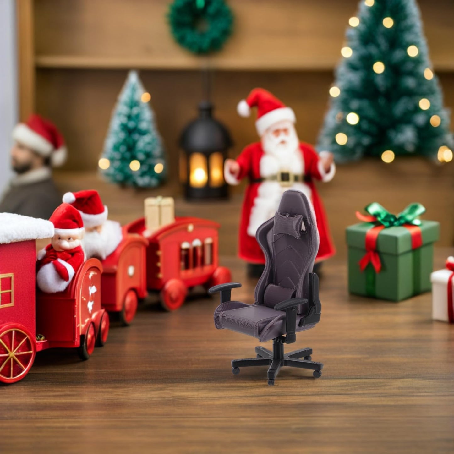 Vosarea Miniature Gaming Chair Model Dollhouse Tiny Furniture Doll House Miniature Computer Chair For Office Decor Collector Gam