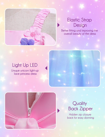 Minetom Princess Dress For Girls Costume Princess Dress Up Clothes For Little Girls Birthday Cosplay Party Outfit 7-8 Years