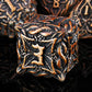 Mjdiceok Metal Dnd Dice Leaf Vine Set Dice 7 Role Playing Dice Polyhedral D&D Solid Dungeons And Dragons Dice (Antique Red Coppe