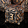 Mjdiceok Metal Dnd Dice Leaf Vine Set Dice 7 Role Playing Dice Polyhedral D&D Solid Dungeons And Dragons Dice (Antique Red Coppe