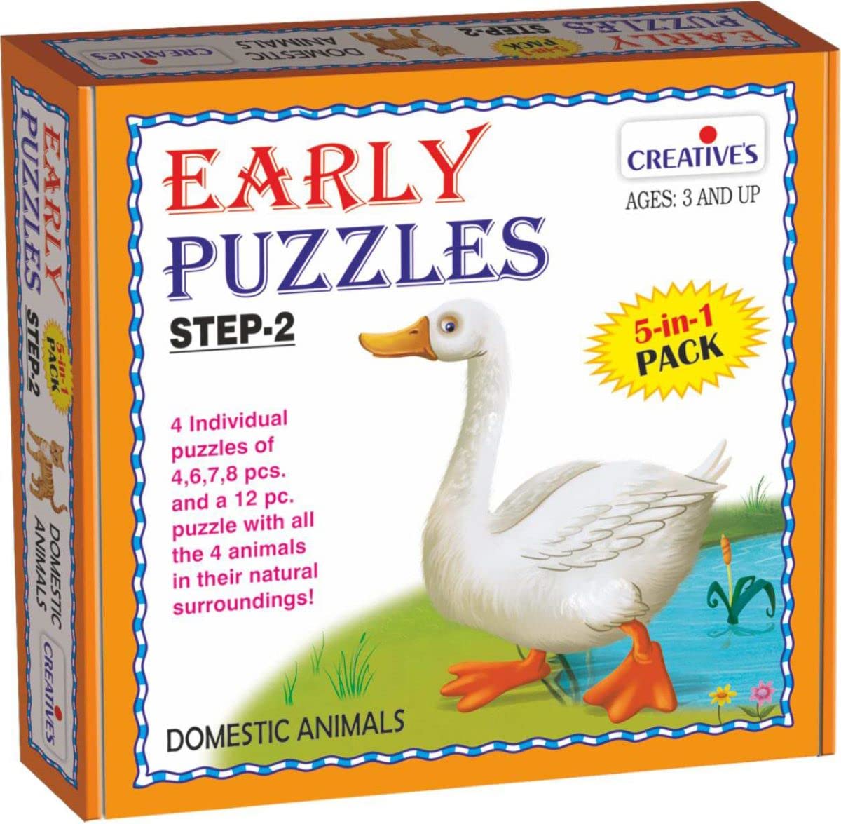 CreativeS Creative Educational Aids P.  Early Puzzles Step 2 Domestic Animals, Children, Multicolor
