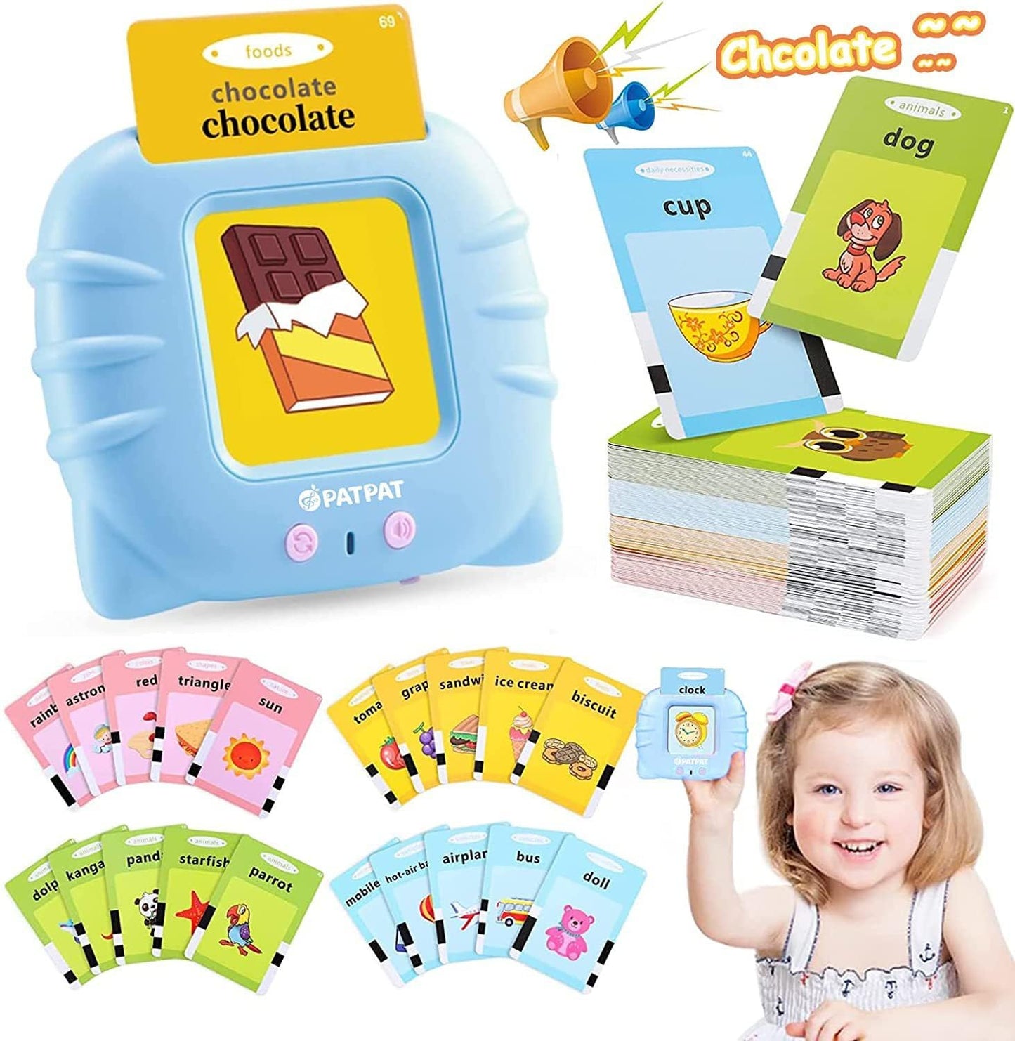 Besite Toys Flash Cards For Kids Talking English Words Preschool Reading Early Talking Toy