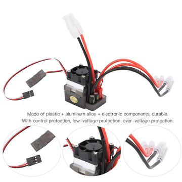 VGEBY ESC Brushed ESC 7.2-16V 320A High Voltage Two-Way Brush ESC Compatible with RC Vehicle Ship Model