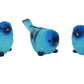 Set of 3 Bluebird Figurines, Indigo Bunting, 3 Poses, Made of Resin, 3.25  Long x 1.5 Wide x 1.75 Tall