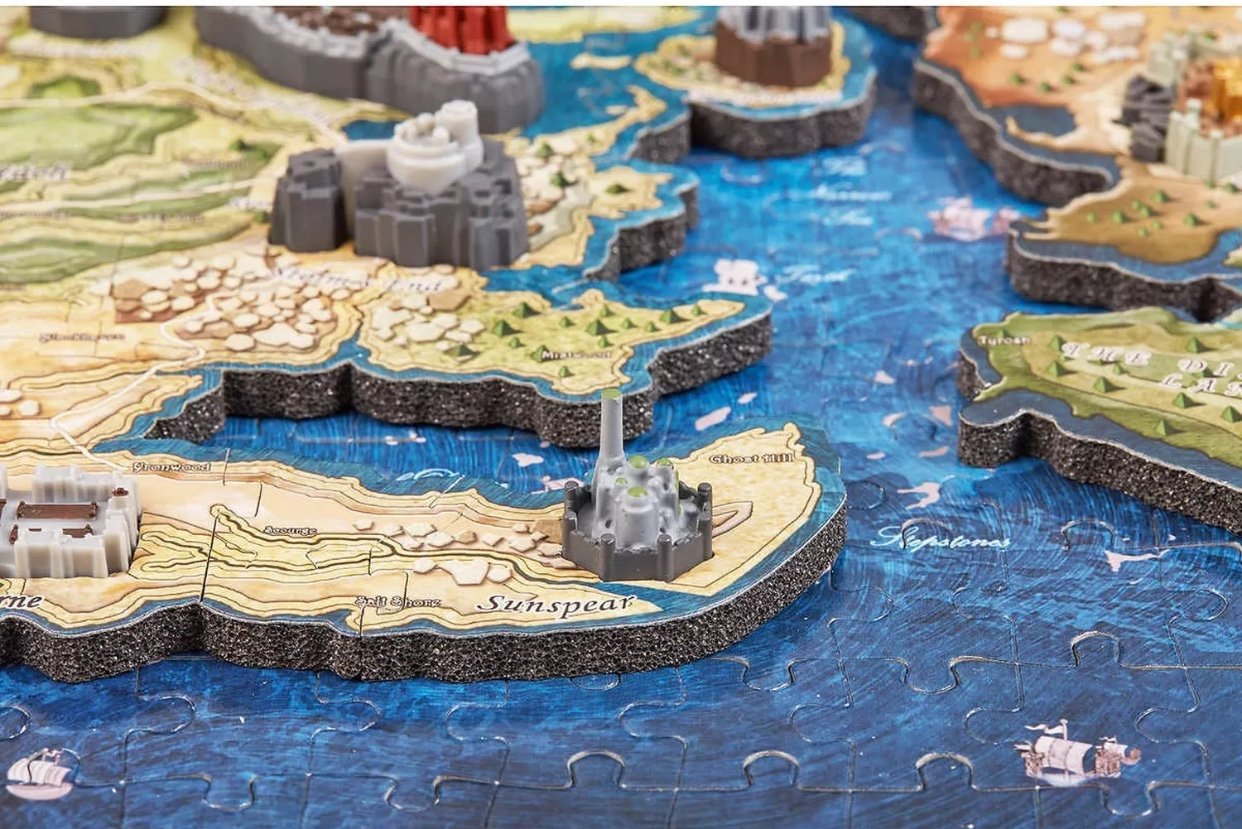 4D Cityscape Game of Thrones 4D Puzzle - Westeros & Essos, 891 Pieces, Multi Color, Plastic, Reg Size, Model AD778