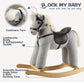 Rock My Baby Rocking Horse Gray, Ride On Pony With Realistic Sound, Wooden Rocking Toy, Rocking Animals, For Boy And Girl Age 2