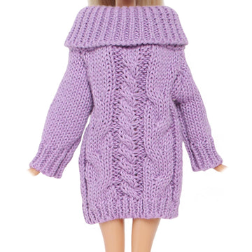 Bjdbus Winter Turtleneck Sweater Clothes For 11.5 Inch Girl Doll Accessories (Purple)
