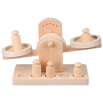 Wooden Balance Scale Toy Set for Kids - Educational Math Balance Beam with Pan Scale - Stem Learning Toy for Preschoolers and To