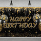 Large Gold Leopard Happy Birthday Backdrop Huge Leopard Happy Birthday Banner Cheetah Birthday Party Decoration Gold Leopard Bir