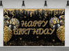 Large Gold Leopard Happy Birthday Backdrop Huge Leopard Happy Birthday Banner Cheetah Birthday Party Decoration Gold Leopard Bir
