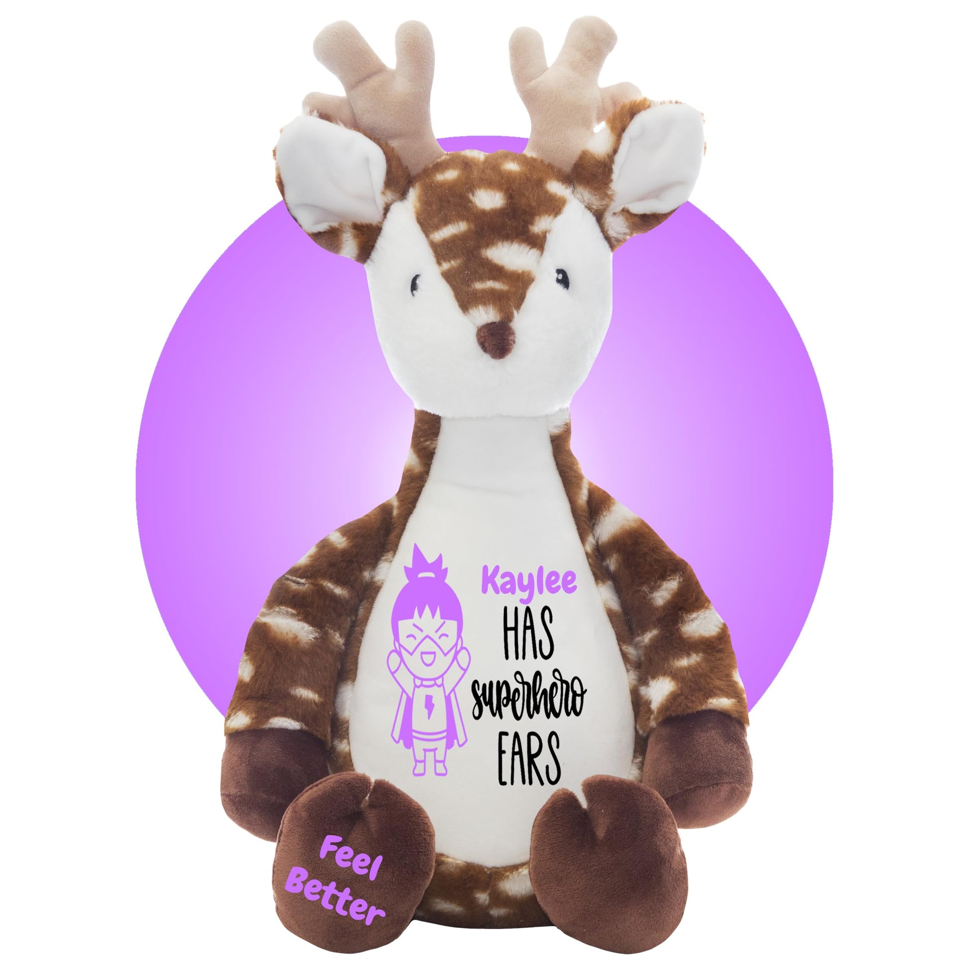 Ear Tube Gifts for Kids - Personalized with name + color choice - Ear Tube Get Well Soon Stuffed Animals - Ear Tube Removal Gift