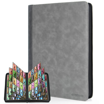JoyHood Card Binder for Trading Card  Card Collection Binder with 16 Pocket - Hold Up to 1024 Cards  Card Album Holder compatible with TCG/PM/MTG/OPCG/YGO Card (Grey  16 Pockets)