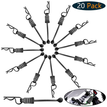 GoHobby RC Body Clips with Pull Tabs for Traxass TRX4 Arrma Axial SCX10 Redcat HSP Himoto 1/8 1/10 RC Car Shell, 20-Pack (Black)