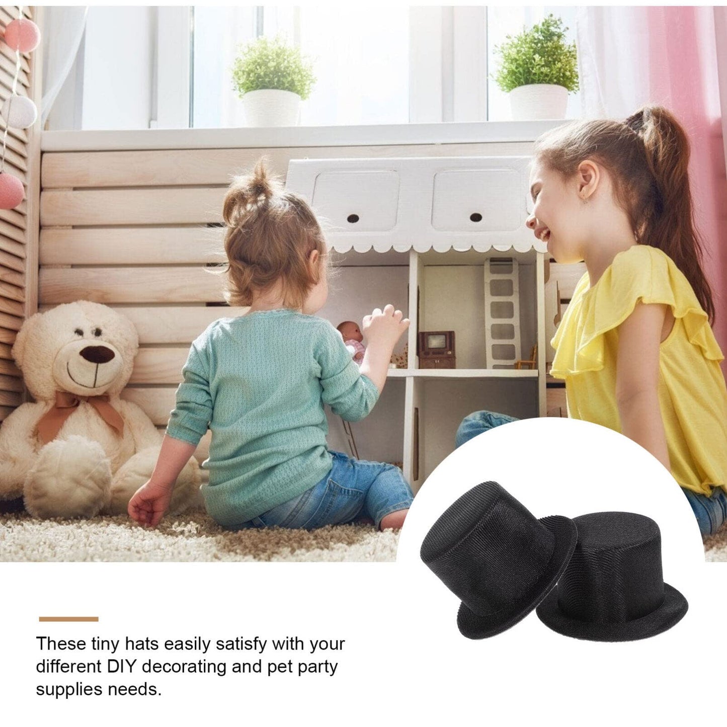Gadpiparty 4 Pieces Mini Cylinder Hats Black Doll Hats Small Top Hat Funny Snowman Miniature Hat Party Cap For Diy Crafts Dollho