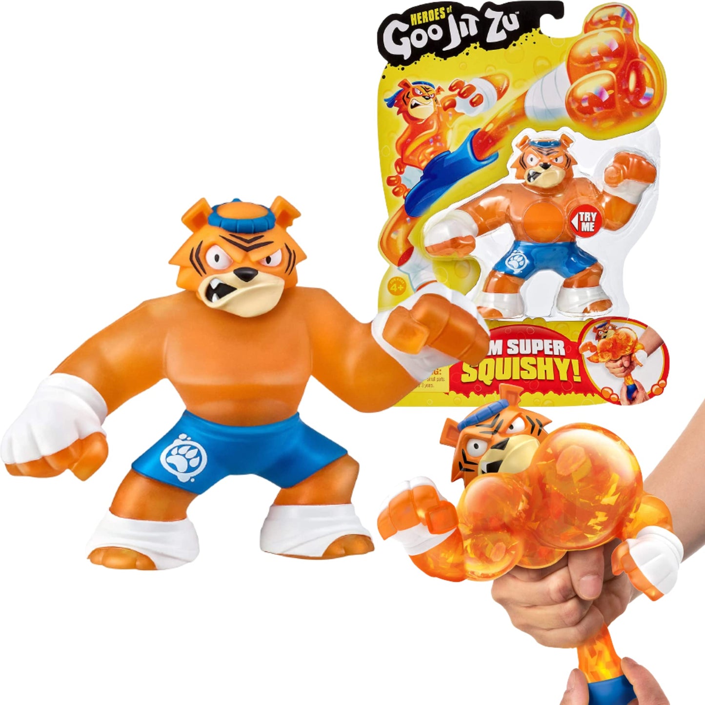 Heroes of Goo Jit Zu Tygor - Squishy Tiger Action Figure, Multicolor, Model 41024