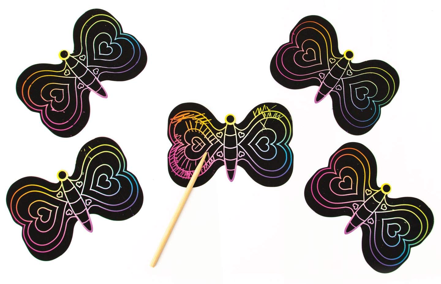 Playhouse Scratch Art Butterfly 28 Card Super Valentine Exchange Pack for Kids