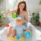 Baby Bath Toys for Kids  16PCS Mold Free Bathtub Water Play Toys with Floating Boats Bucket Watering Can Spoons and Storage Bag  No Holes Animal Floating Pool Toys for Babies and Toddlers
